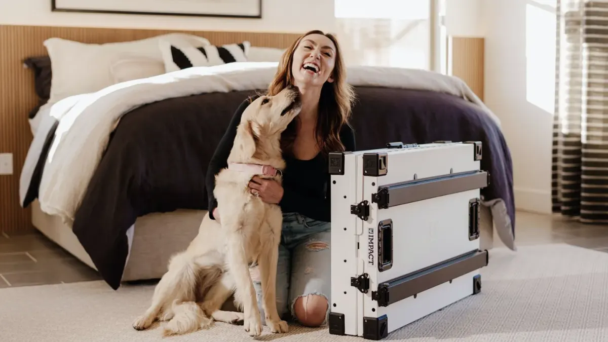 Dog owner at home